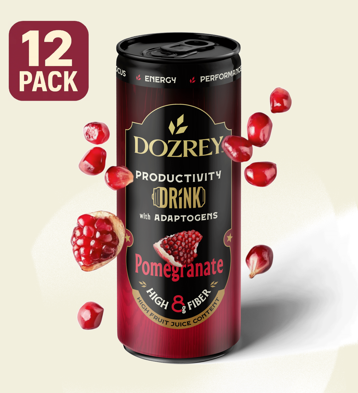 DOZREY Productivity Drink - granátové jablko 12 ks (330ml)